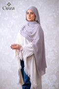 Light gray cotton sponge hijab by Cinza