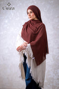 Chocolate brown cotton sponge hijab by Cinza