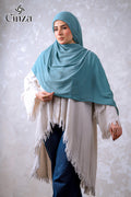 Teal green cotton sponge hijab by Cinza