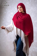 Burgundy cotton sponge hijab by Cinza