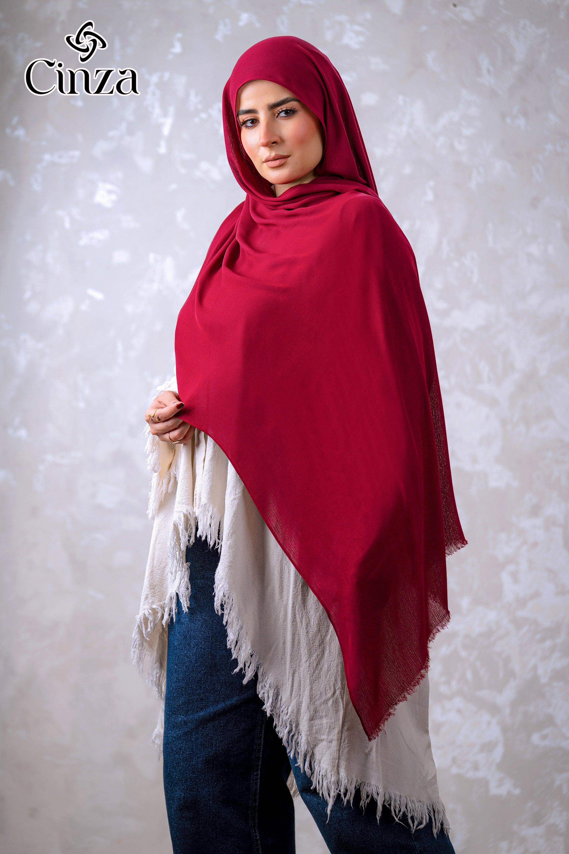 Plain burgundy hijab for everyday modest wear