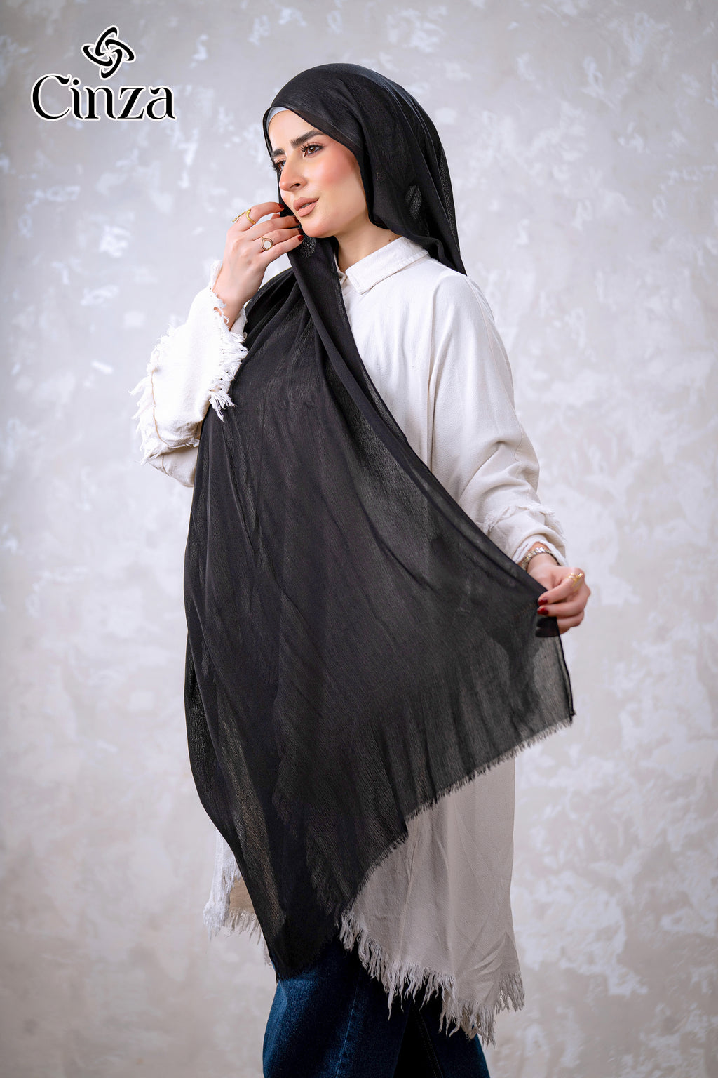 Plain black hijab for everyday modest wear