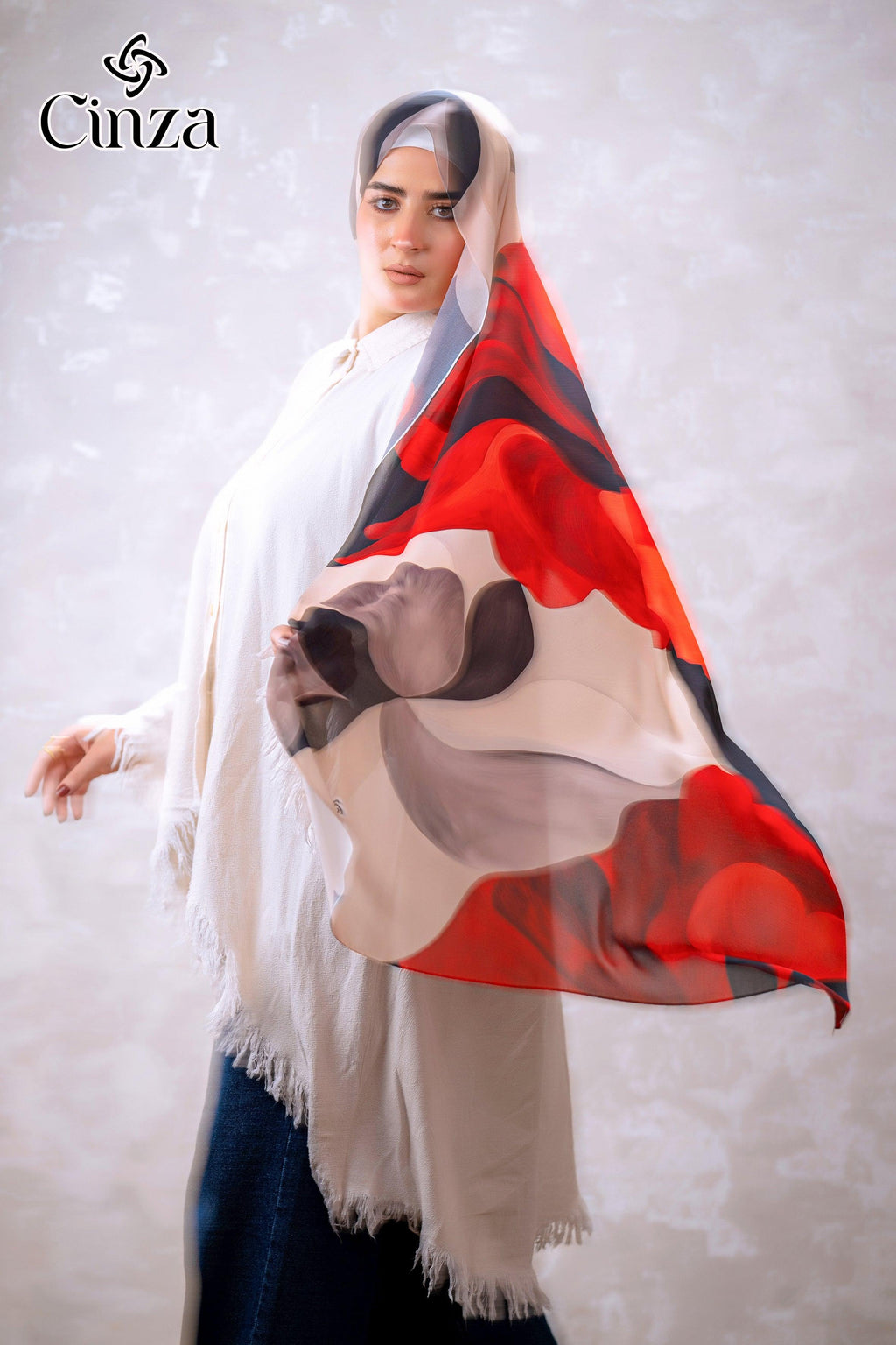 Elegant printed chiffon hijab for modest fashion