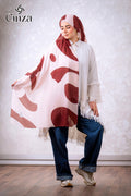 Duo Essence burgundy printed chiffon hijab by Cinza