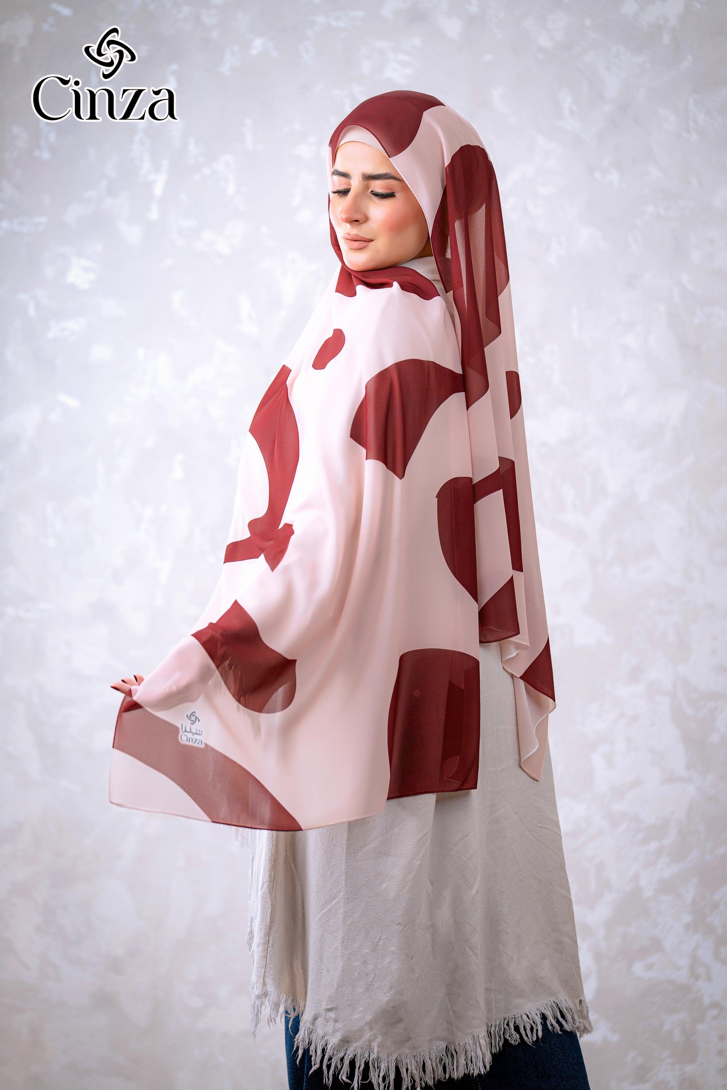 Duo Essence chiffon hijab side view by Cinza