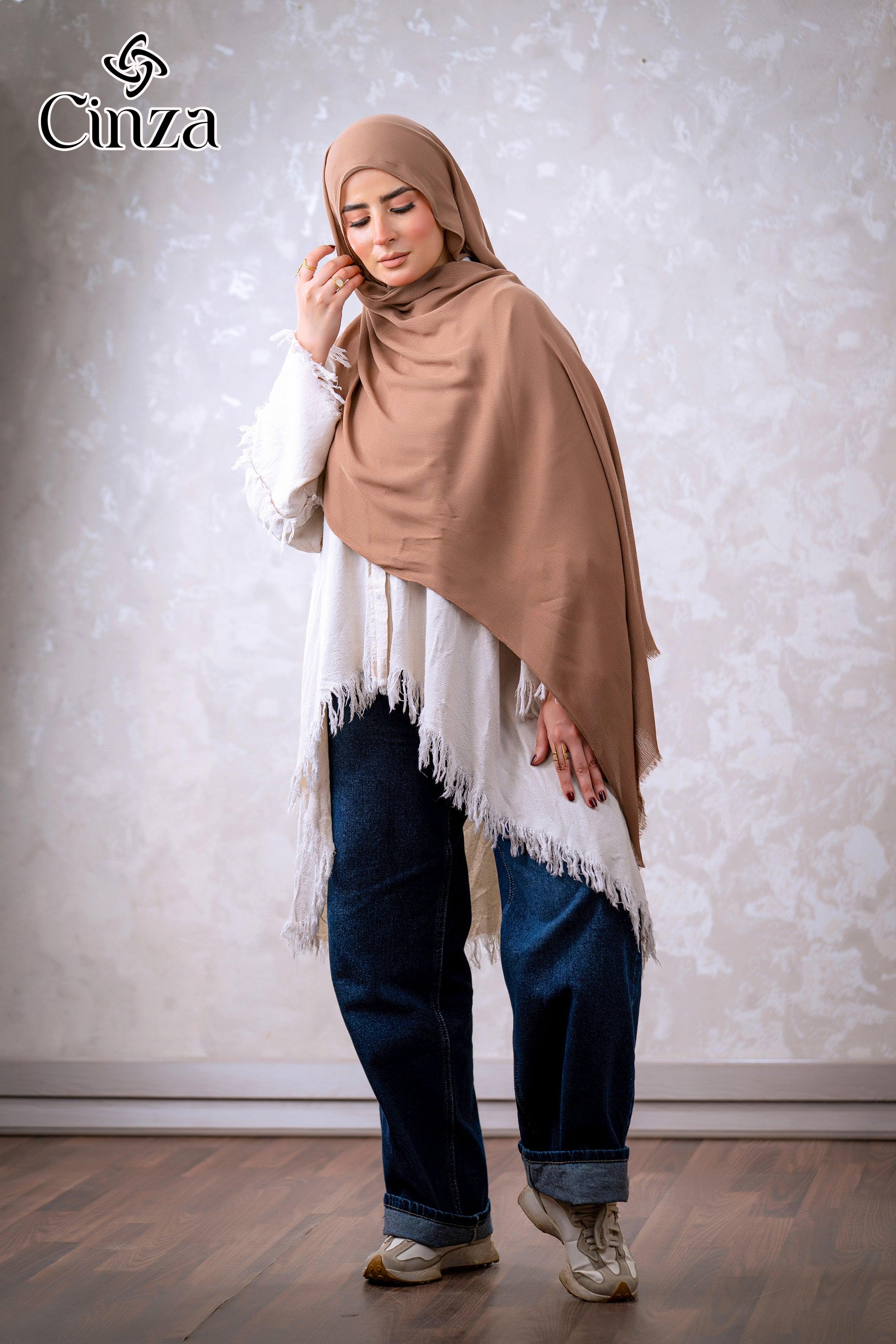 Plain cafe hijab for everyday modest wear